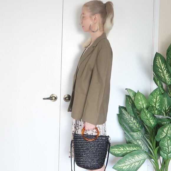 Beyond Vintage Single-breasted Linen Blend Blazer - Picture 11 of 15